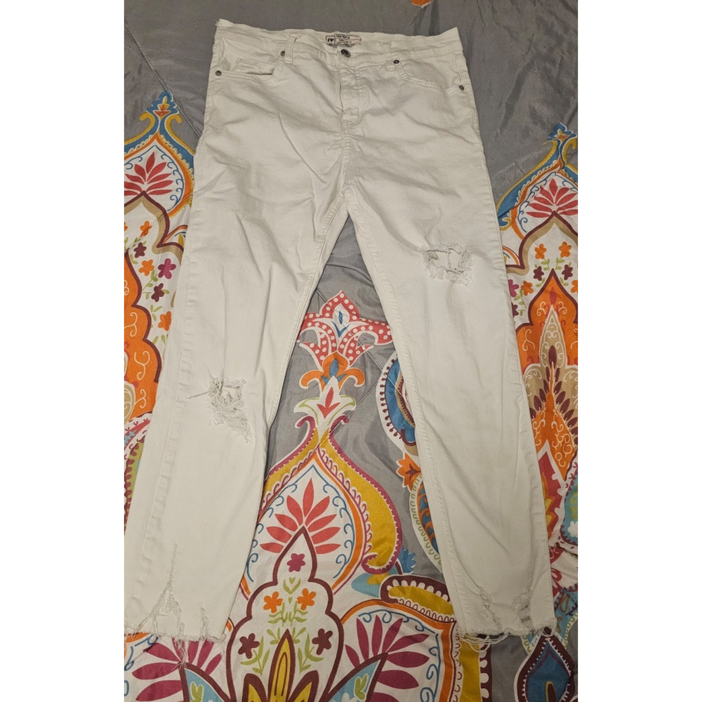 Free people distressed ankle skinnies